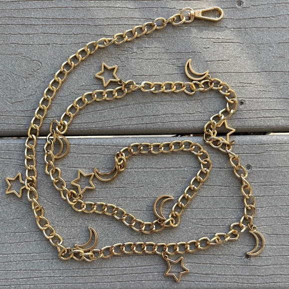Moon & Stars Gold Chain Belt - Picture 1 of 1